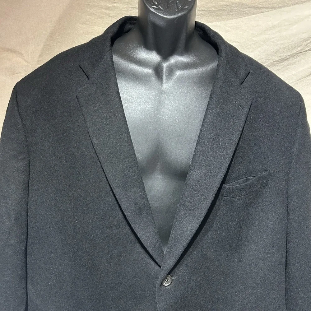 Vintage Ralph Ralph Lauren Cashmere Wool Blazer Fits 46R (52R) Black Canada Made